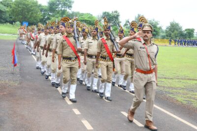 पुलिस परेड ग्राउण्ड पर होने वाले मुख्य समारोह की फायनल रिहर्सल की गई