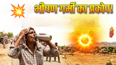 देश में भीषण गर्मी और हीटवेव के कारण खाली सड़कें और तेज धूप