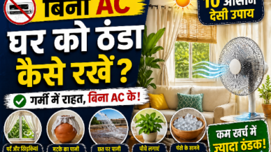 बिना AC घर को ठंडा रखने के देसी उपाय दिखाता हुआ चित्र