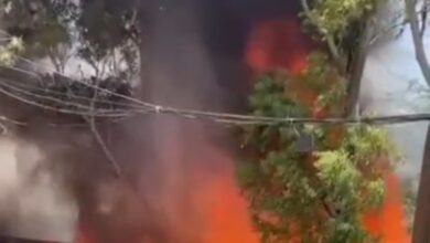 नेवरी फाटा देवास में झोपड़ियों में लगी भीषण आग का दृश्य