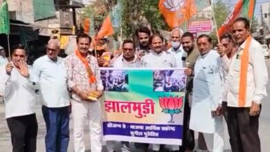 चापड़ा में भाजपा कार्यकर्ता पश्चिम बंगाल चुनाव परिणाम 2026 पर जश्न मनाते हुए
