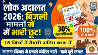 लोक अदालत में बिजली मामलों पर मिलने वाली छूट की जानकारी दर्शाता चित्र
