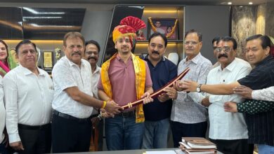 राजपूत समाज चेतना मंडल द्वारा मयंकराज सिंह भदौरिया का सम्मान।