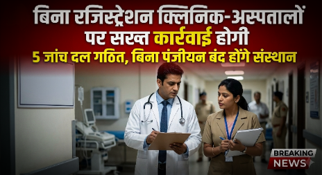 उज्जैन में अवैध क्लिनिक और अस्पतालों की जांच संबंधित इमेज।
