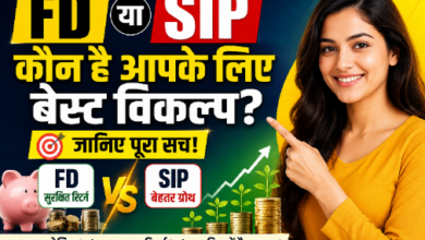 FD और SIP निवेश विकल्पों की तुलना करता हुआ वित्तीय ग्राफ।