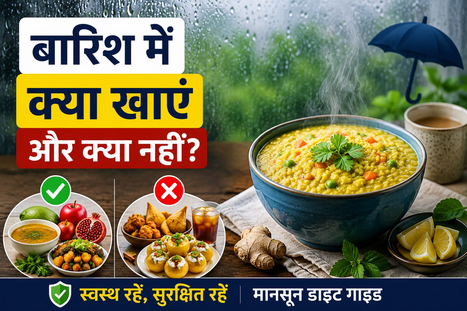मानसून में स्वस्थ भोजन की थाली