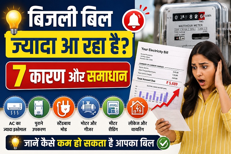 बिजली बिल ज्यादा आने के 7 कारण और समाधान