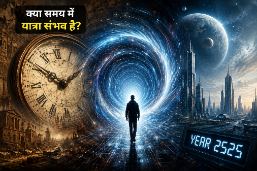 घड़ी, अंतरिक्ष और समय सुरंग का प्रतीकात्मक दृश्य